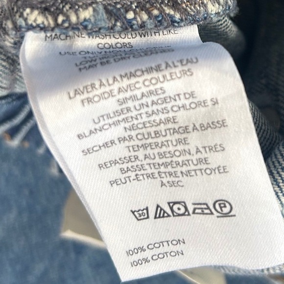 Free People CRVY Outlaw Wide Leg Jeans Mid Rise Denim Cargo Style Blue Sz Large - Picture 13 of 13